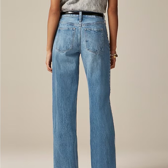 J. Crew studded lower rise wide leg Jean. Effie Jane wash. Size 28 - Picture 4 of 8